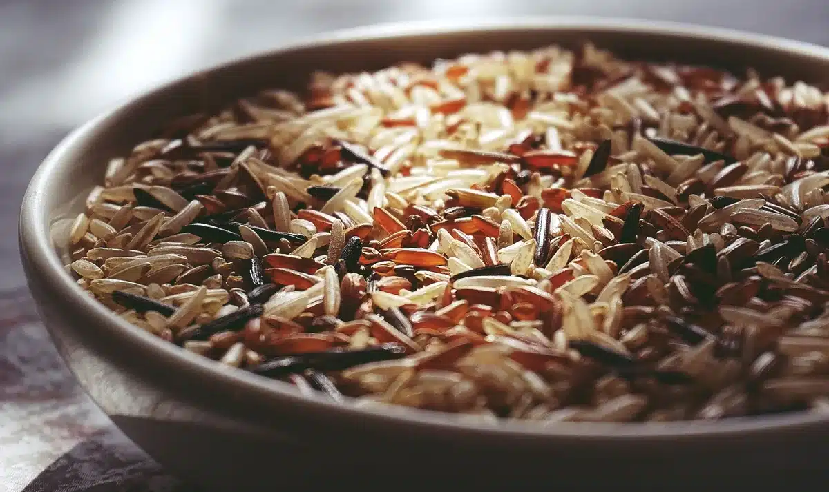Graines de quinoa dans un bol avant cuisson